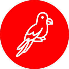 Parrot Line White Circle Red