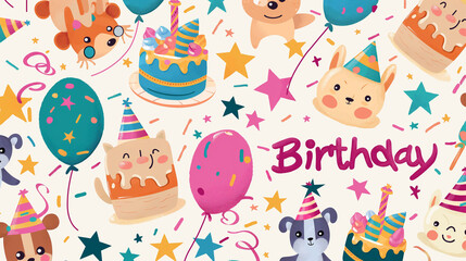 Naklejka premium Birthday is the title of the image