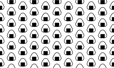 おにぎりのシームレスパターン背景