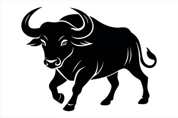 black and white bull