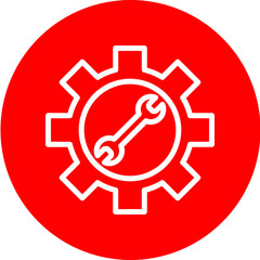 Setting Vector Line White Circle Red