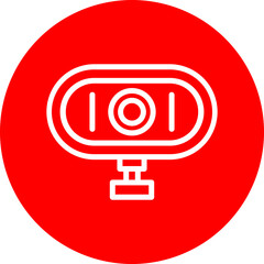 Web Cam Vector Line White Circle Red