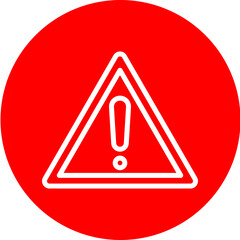 Warning Vector Line White Circle Red