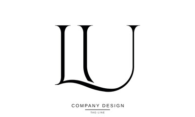 LU, UL Abstract Letters Logo Monogram Design Font Icon Vector Initials
