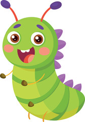 green caterpillar cartoon