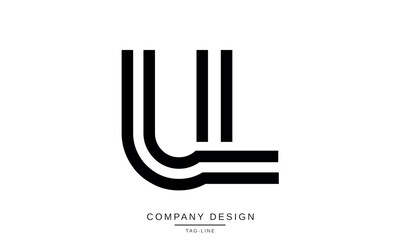 UL, LU Abstract Letters Logo Monogram Design Font Icon Vector Initials Symbol