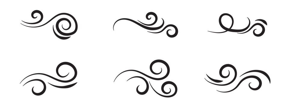 Wind blow line icon fresh vector cloud air isolated speed symbol. Wind blow air line icon logo.