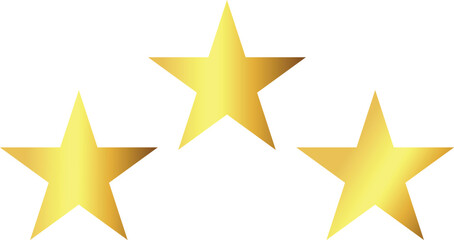Obraz premium Black three Golden Star icon, three gold star sign, 3 golden star, three star Awards