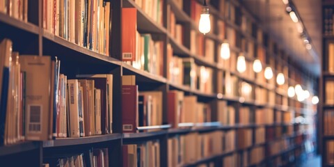 Focused Library Shelves in a Modern Setting
