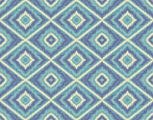 Seamless Ikat ethnic traditional Textile pattern geometric abstract folklore ornament Tribal ethnic...