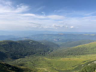 Obraz premium Ukraine landscape with mountains and clouds