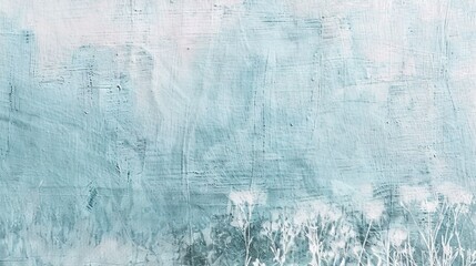   A stunning artwork featuring azure flora set against a backdrop of matching hues, with a captivating black-and-white equine in sharp focus