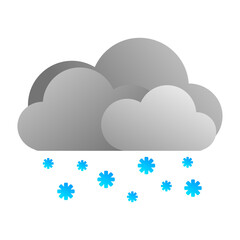 Gray cloudy snow and snowy weather storm.