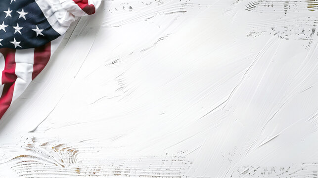 An aerial perspective of the U.S. flag on a plain white background, ideal for adding text or information related to voting and political events. A powerful symbol of democracy in action.