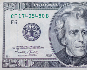 Close up shot of the US dollars note bill. Finance