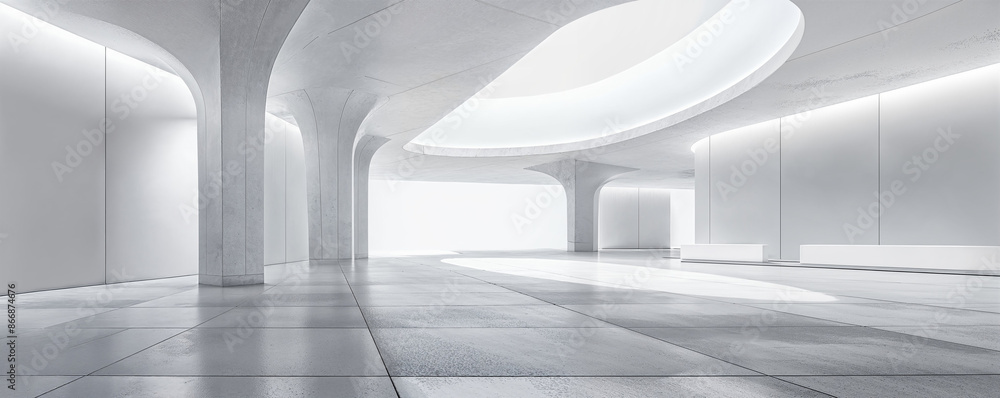 Wall mural empty minimal abstract architecture building interior or exterior concrete design open space floor c