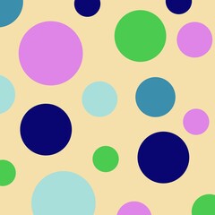 Minimalistic, funky abstract polka-dot bubbles pattern background. 