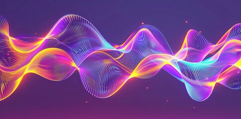 Obraz premium Abstract Flowing Waves of Vibrant Colors, Digital Art