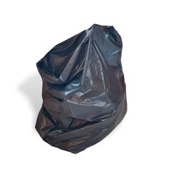 Fototapeta premium Photo of a plastic garbage bag, isolated on white background.