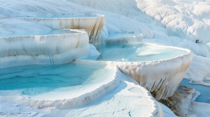 The Ethereal Beauty of Pamukkale Thermal Water Terraces in Turkey