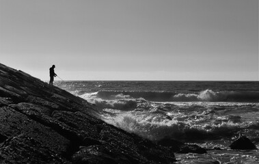 Silhouette of a Fisherman