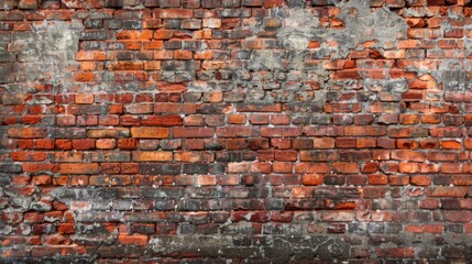 Aged red brick wall texture background