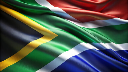 Flying the flag of South Africa. National flag of South Africa illustration