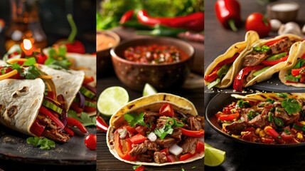 Obraz premium Tacos with Various Toppings