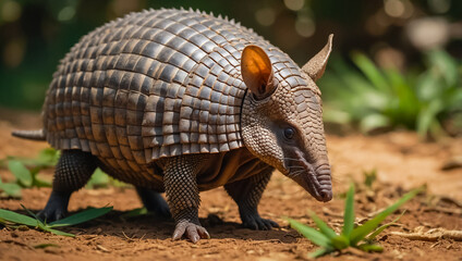 Beautiful armadillo in nature Brazil