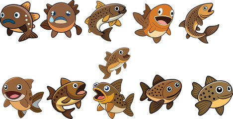 Brown Trout design ,animal vector design