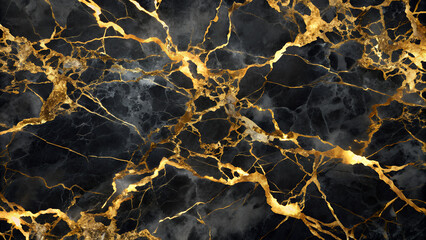 Luxury black gold marble texture background. Generative Ai