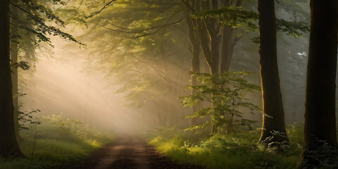 Obraz premium Misty Forest Morning
