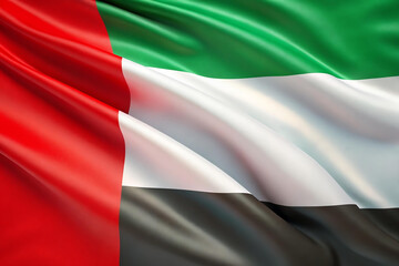 Flying the flag of United arab emirates. National flag of United arab emirates illustration