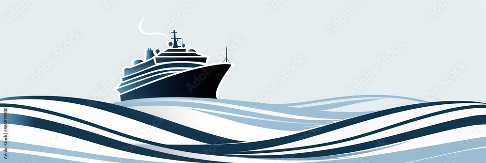 Poster a minimalist and elegant image showcasing a sailboat silhouette on calm ocean waters. perfect for re