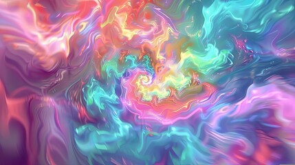 Obraz premium Vivid, swirling rainbow colors blend together in abstract digital art. Perfect for backgrounds, wallpapers, and designs.