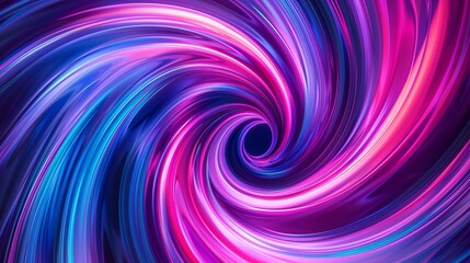 Vivid Neon Swirl. Abstract Background in Blue and Pink