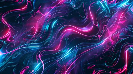 Obraz premium Vivid Neon Abstract Background. Blue and Pink Swirls