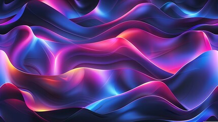 Obraz premium Abstract background with smooth, flowing lines and vibrant neon colors. Perfect for digital art, graphic design, or futuristic concept.