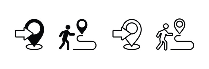 Set of Goes to the map pin location icons. Directions Symbol. vector illustration.