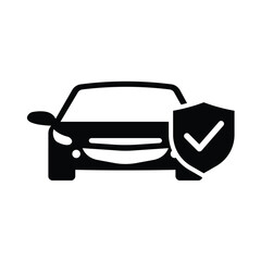 Set of car insurance icons collection. Car with shield protection symbol. vector Illustration.
