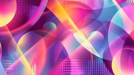 Fototapeta premium Vivid Abstract Background with Swirling Geometric Shapes and Neon Colors