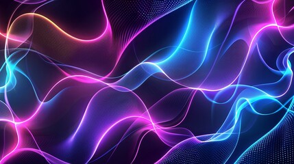Fototapeta premium Abstract Neon Flowing Waves Background Loop