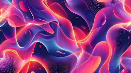 Obraz premium Vivid Abstract Background. Neon Pink, Blue, and Orange Swirls