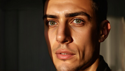 Fototapeta premium Person with curious expression and questioning gaze