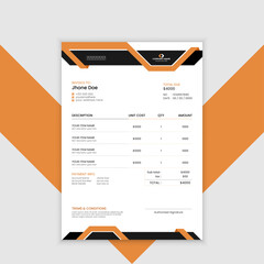 Simple design template for invoices. Accounting for business invoices in bill form