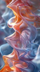 Naklejka premium Abstract close-up of flowing, colorful shapes with a glossy texture, perfect for abstract art, creative projects, and dynamic backgrounds. Ideal for posters, wallpapers, and digital content.