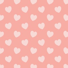 Repeating pattern with red hearts on a red background