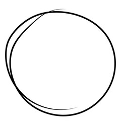 Round geometric hand-drawn frame