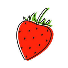 Strawberry illustration flat design