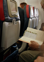 Reading on an airplane 